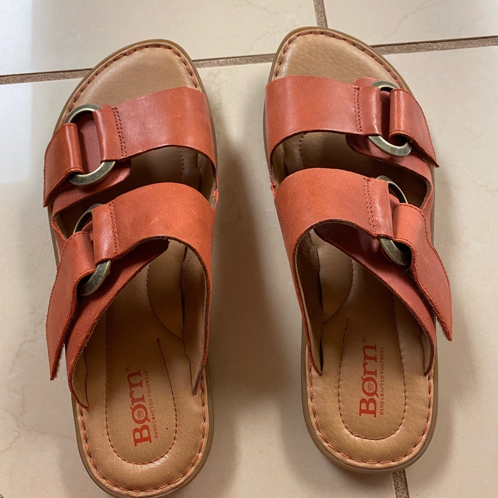 Born Tan Sandals with Adjustable Straps